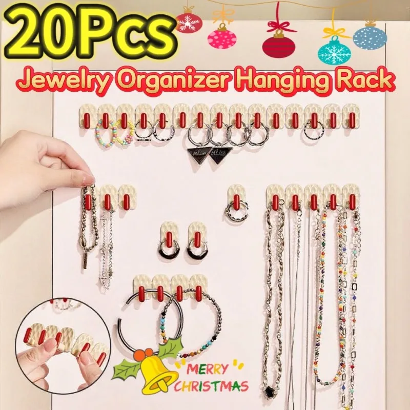 5-20pcs Multi Row Mini Hook Necklace Storage Rack Jewelry Display Rack Hanging Necklace Racks Hanging Necklace Wall Hangings
