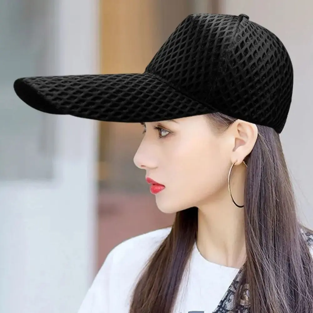 New Quality 14cm Long Brim Sun Hat Big Size Sunshade Oversize Trucker Cap Large Head Mesh Fishing Hat Women