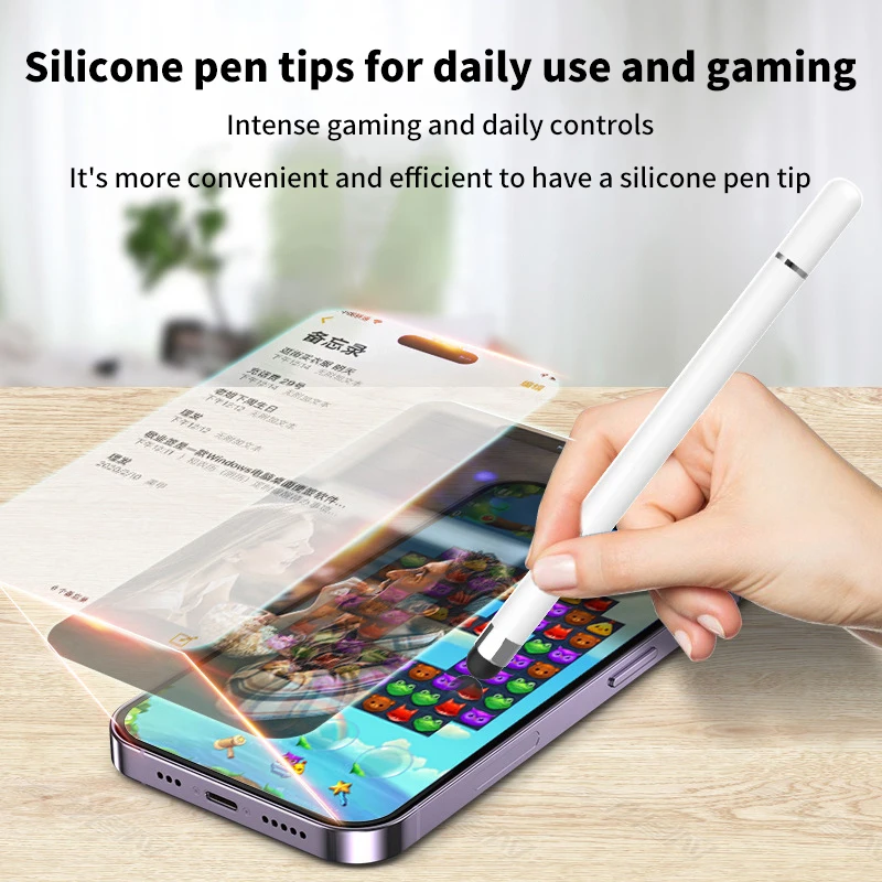 1PC Universal 2 In 1 Stylus Pen For Phone Pad Tablet Capacitive Touch Pencil For Samsung Android Phone Drawing Screen Touch Pen