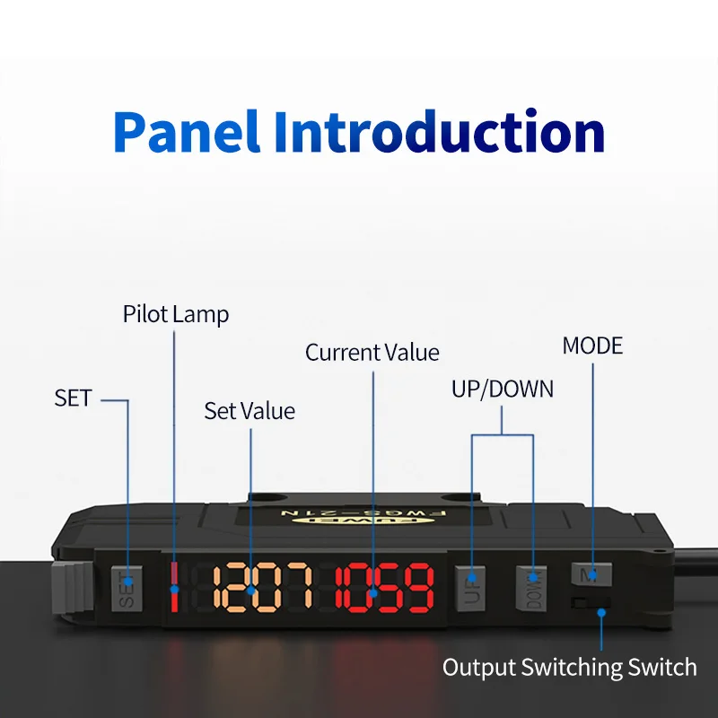 FWGS-21N Detection Distance 5-50mm Photoelectric Switch RGB Digital Mark Color Sensor Anti-Shake Photoelectric Optical Sensor
