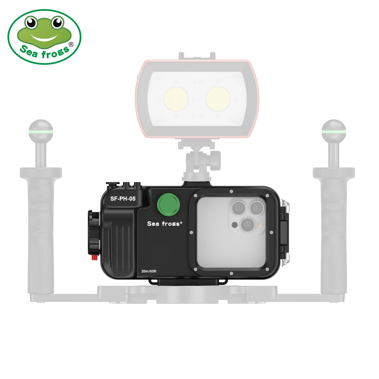 

Водонепроницаемый чехол для телефона, глубина 25 м для дайвинга, подводного плавания, серфинга, плавания Seafrogs SF-PH-05, совместимый с подсветкой для крепления на штативе