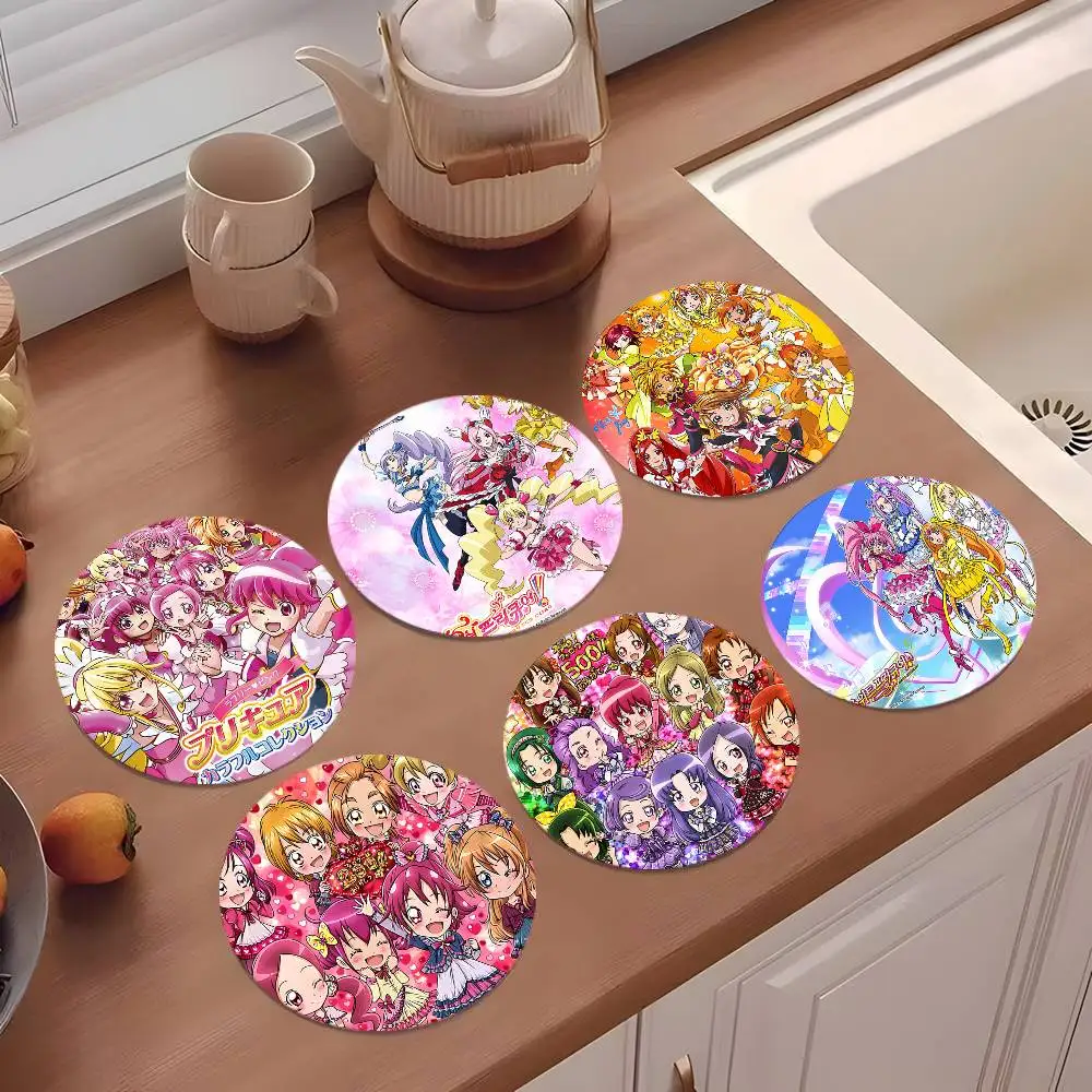 Smile Precure Anime Coasters 10cm Round Wooden Suitable For Drinks Tea Coffee Home Gift Choice Holidays