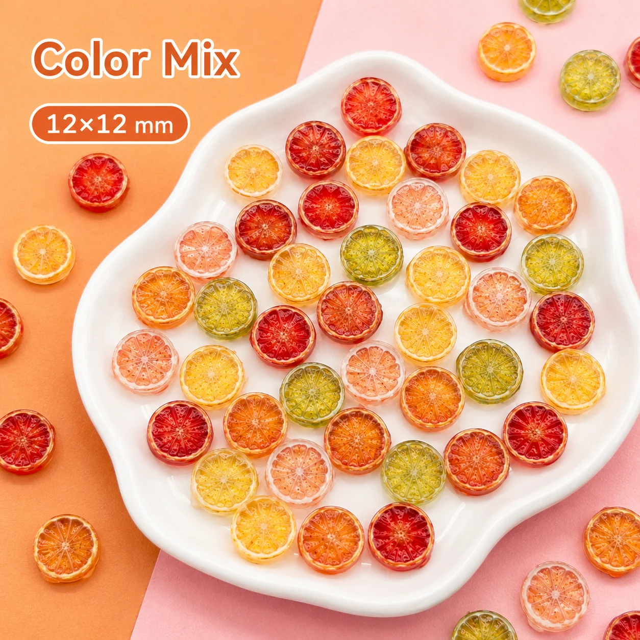 20pcs Mini Lemon Slice Miniature Food Artificial Lemon Model DIY Resin Charms Cream Glue Accessories Craft Decoration Supplies