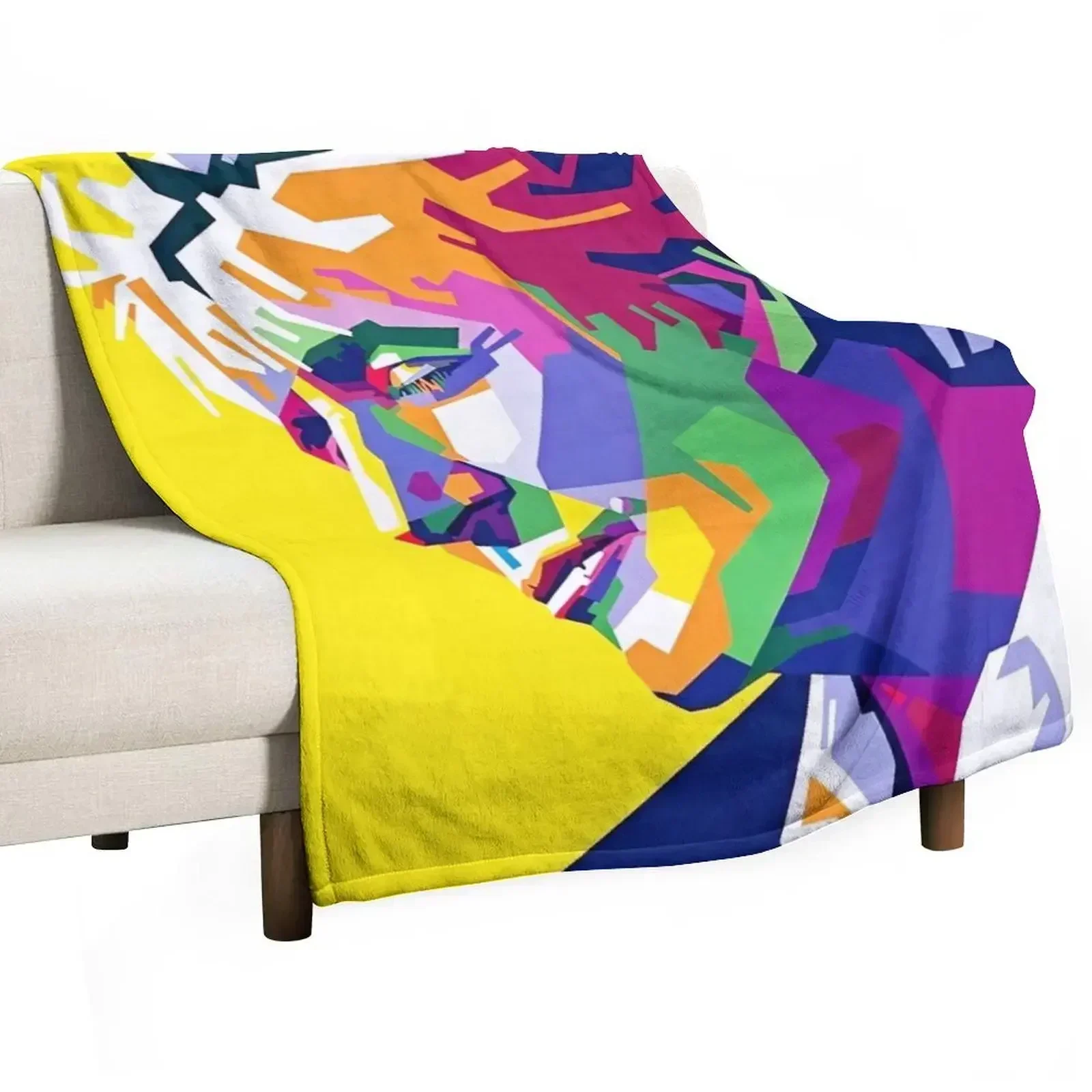 

Awesome Colorful Rod Stewart Throw Blanket Multi-Purpose for babies Summer Beddings Blankets