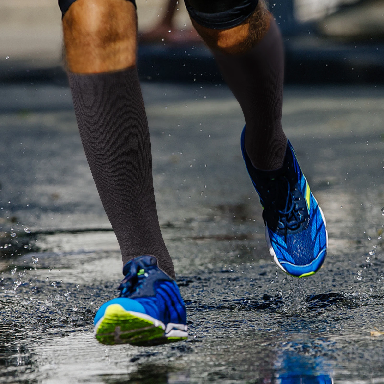 Компрессионные носки YUEDGE для мужчин и женщин, длинные беговые велосипедные бейсбольные спортивные носки, дорожные летные носки, 5 пар