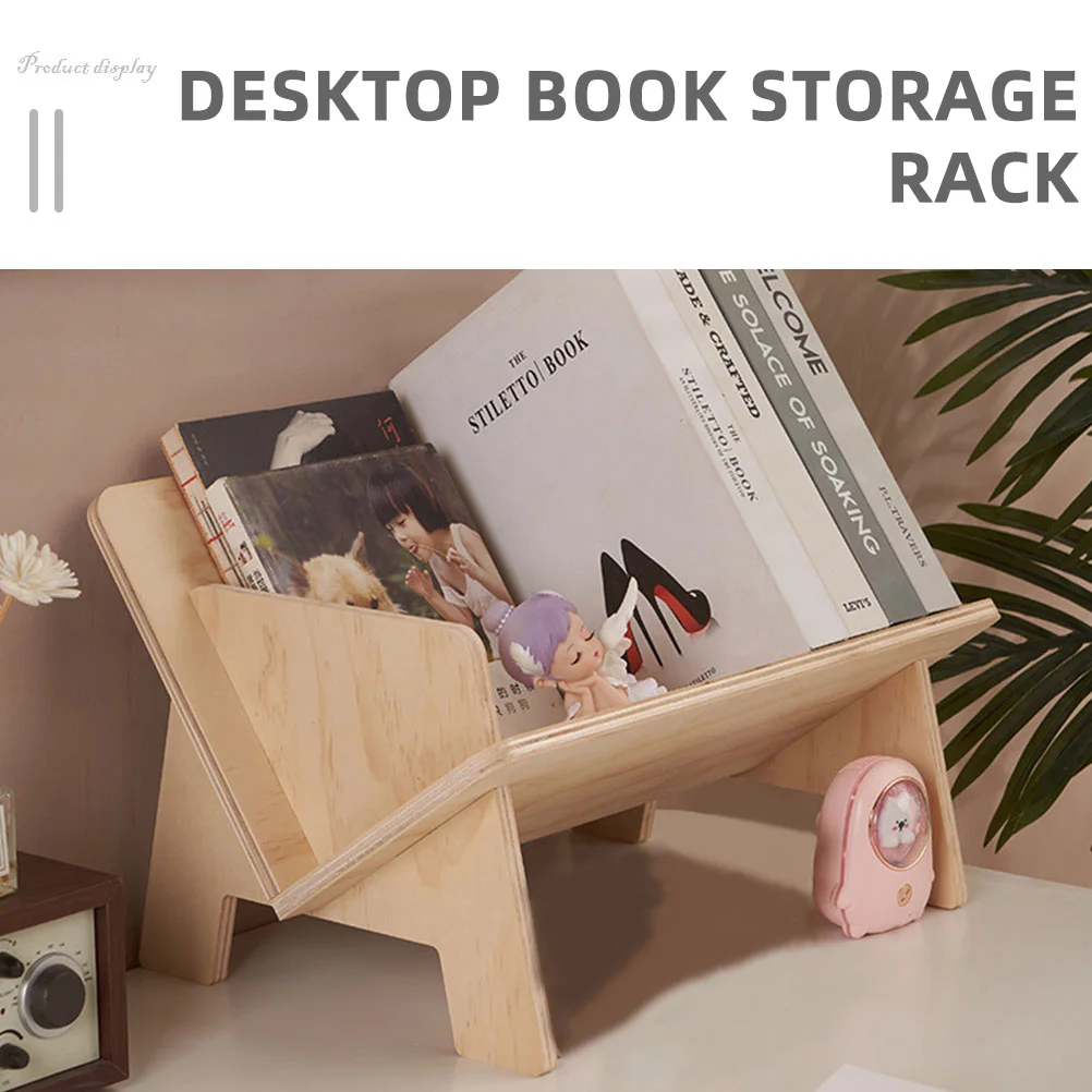 

Wooden Desktop Sloping Book Storage Rack Table Shelf for Books Stationery Sundries Organizer Desktop Bookcase