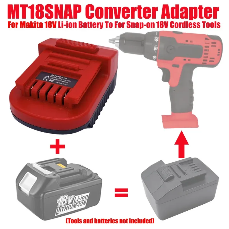 

ALASICKA Battery Adapter MT18SNAP for Makita 18V BL1860B BL1850 BL1830B BL1815 LXT Battery Convert To for Snap-on 18V Power Tool