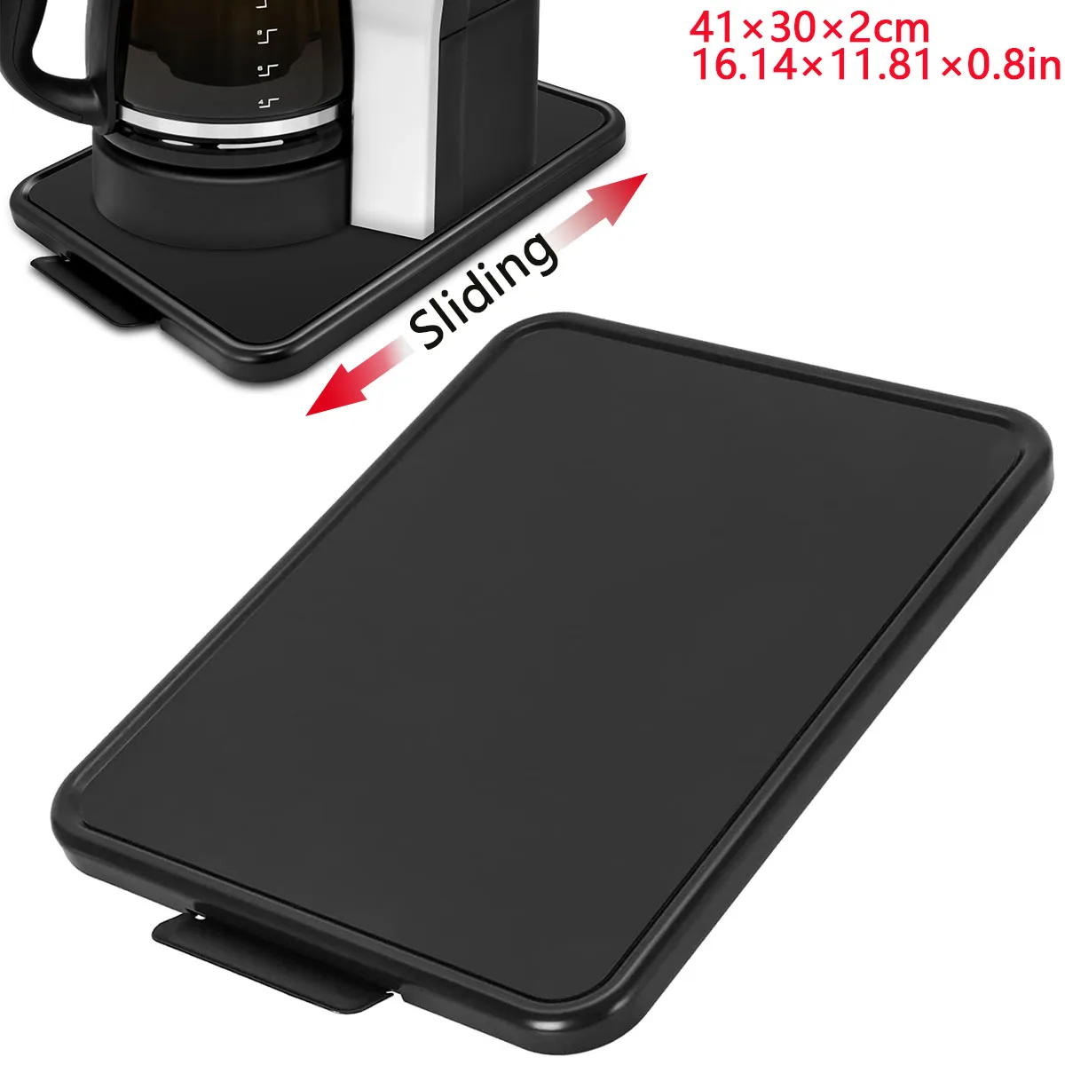 Kitchen Appliance Sliding Tray with Smooth Wheels Below Cabinet Appliance Rolling Tray Countertop Moving Sliding Coffee Tray