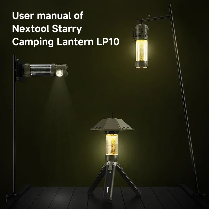 NexTool Camping Lantern 9.49Wh Tents Lamp 2600mah Type-C Rechargeable Portable Camping Lights Outdoor Hiking Night Hanging Lamp