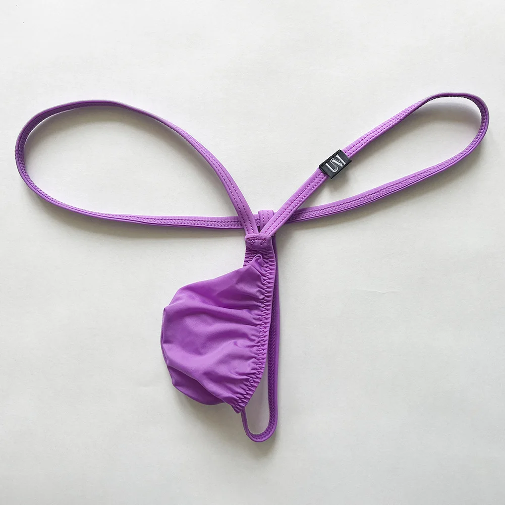 1pc Men Sexy Low Waist G-String Thongs Enlarge Underpants Bulge Pouch Underpants Ice Silk Gay Sissy Sexy Breathable Panties