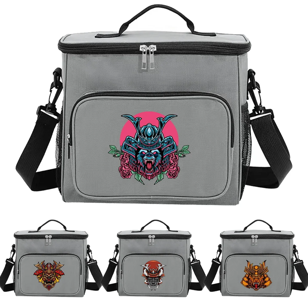 

2024 Portable Lunch Organizer Bag Grey Color for Teens Stylish Monster Printing Series and Insulated Cooler Dinner Box