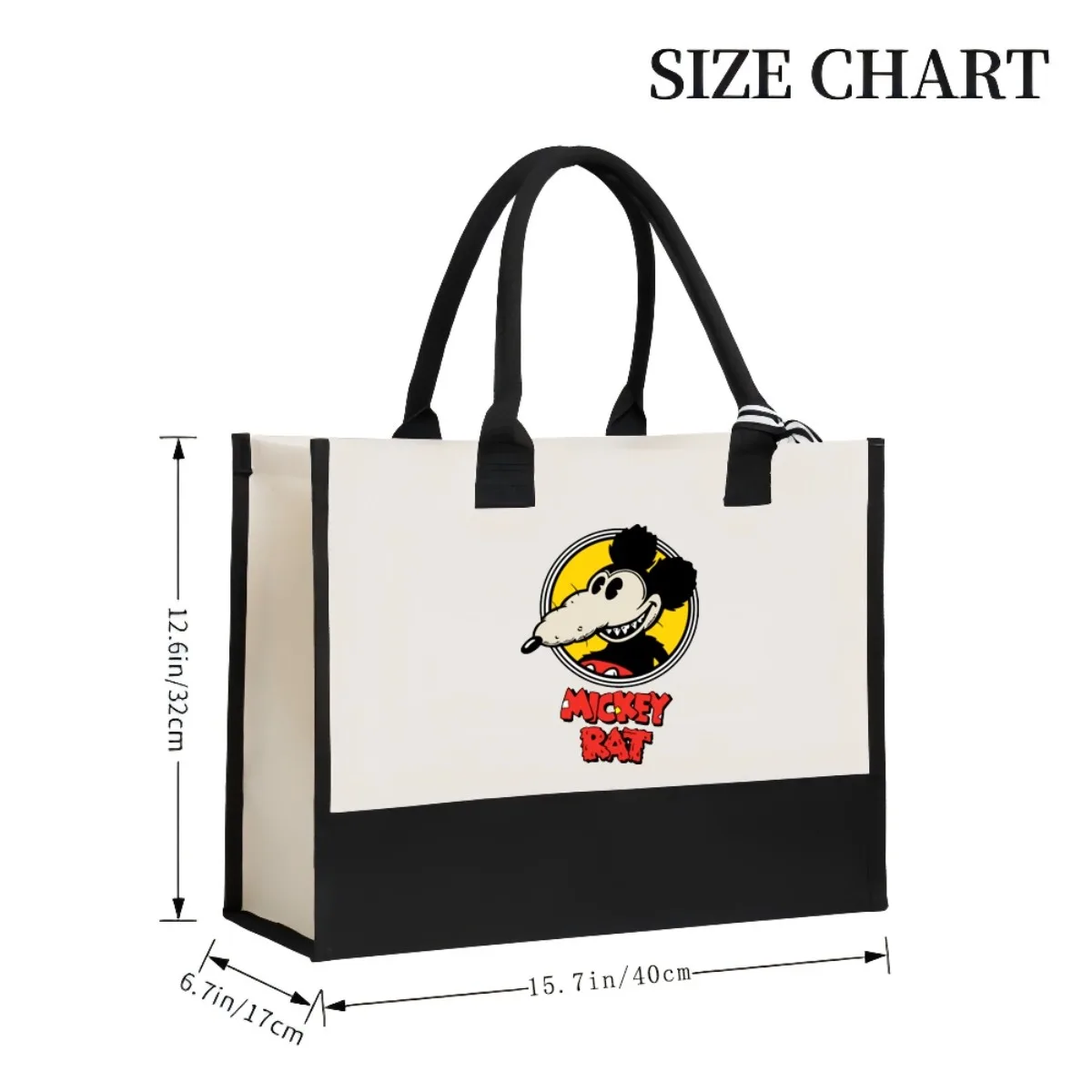 الفئران 2026 جديد وصول موضة عملية واسعة قابلة لإعادة الاستخدام حمل حقيبة نمط طباعة 2 لهجة الثقيلة حقيبة كتف كبيرة ل #3