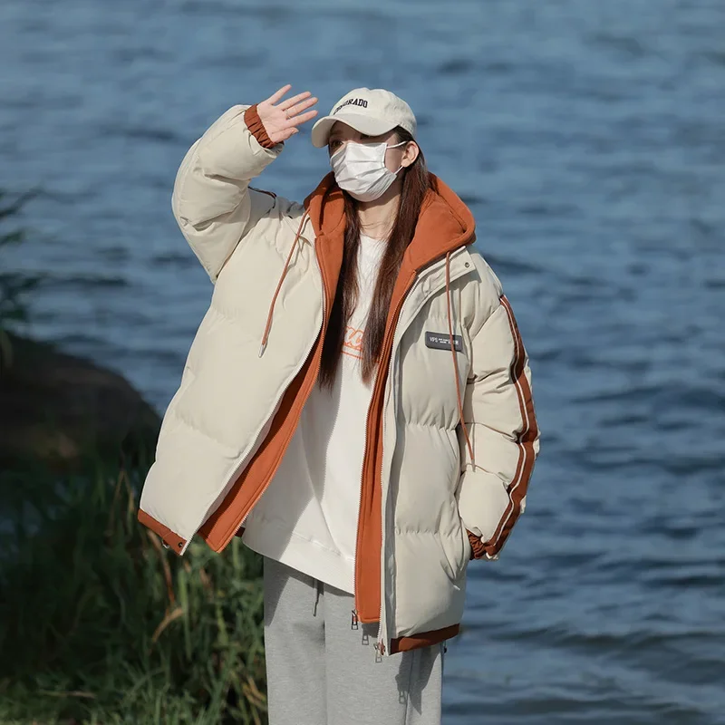 

Осень-зима, уличная альпинистская ветрозащитная теплая хлопковая куртка для пар, модное пальто с воротником-стойкой для отдыха, морозостойкое пальто