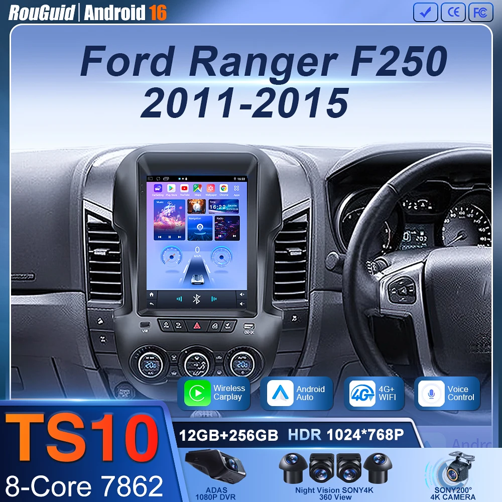9.7 Inch Android 16 For Ford Ranger 2012 2013 2014 2015 Car Radio Stereo Auto DSP Carplay GPS Navigation Player Video 4G Lte