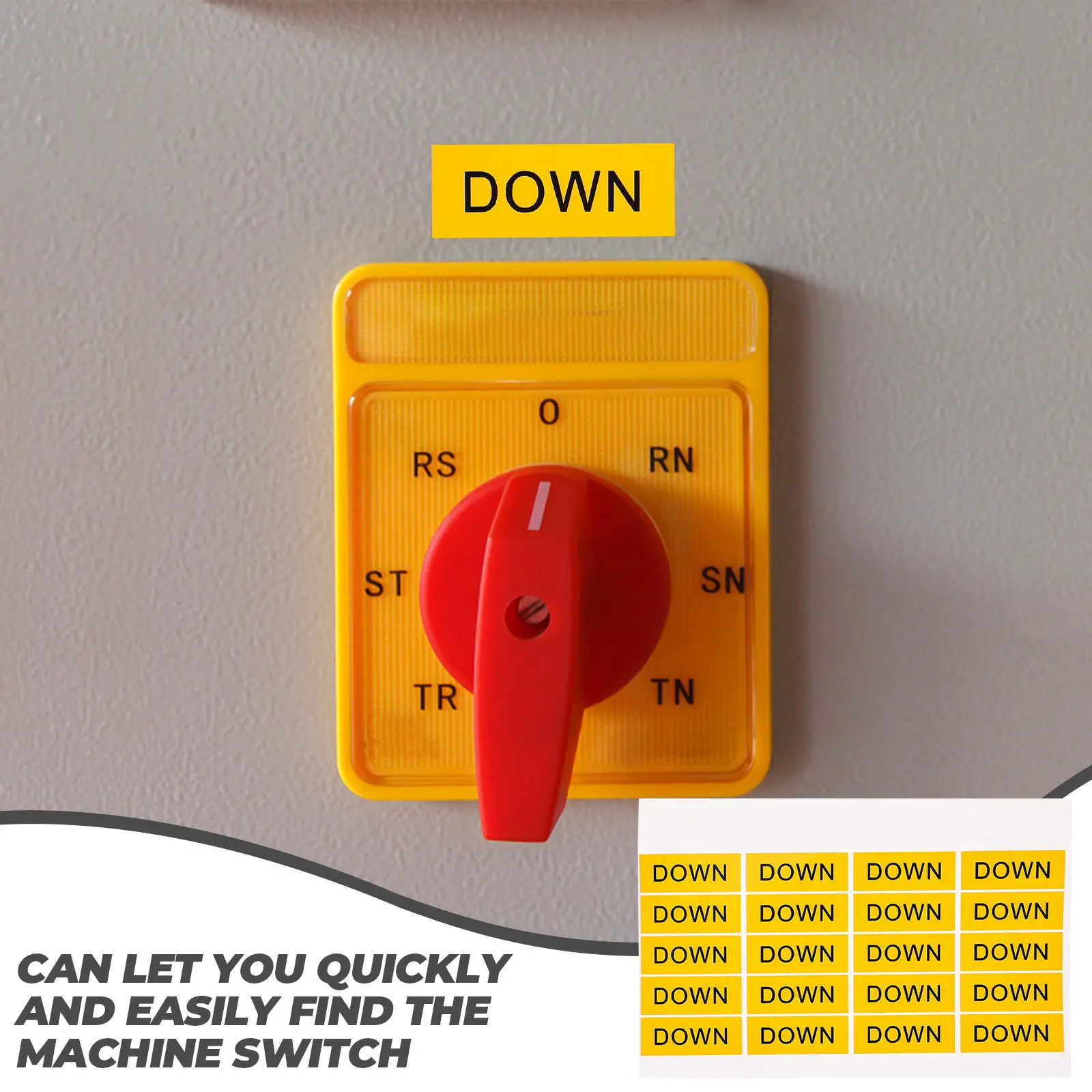 

20Pcs Safety Warning Stickers Device Machine Down Label PVC Adhesive Warning Decal for Home Factory Office Bedroom Kitchen