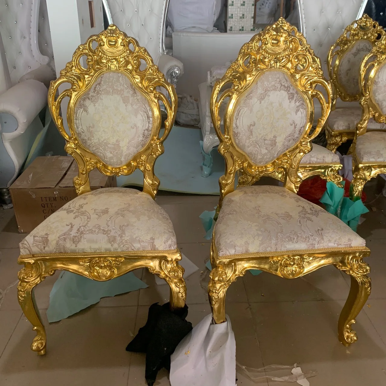 Events furniture King Throne Chair High Back Throne Sofa Chairs Luxury Royal Wooden King And Queen Wedding Sofa Chairs