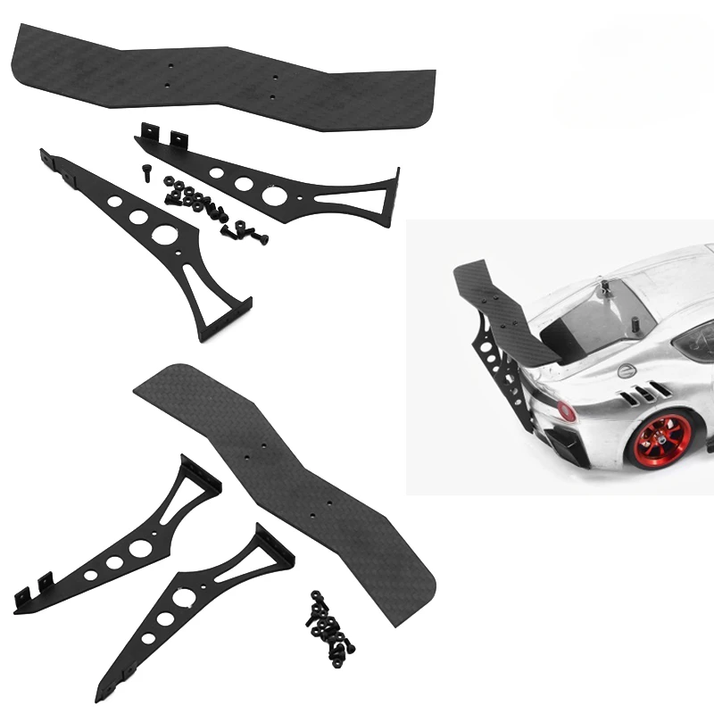 

Carbon Fiber Tail Wing Rear Spoiler for 1/10 RC On-Road Racing Rally Drift Car TAMIYA TT01 TT02 XV01 PTG2 HSP 94123 FW06 SAKURA