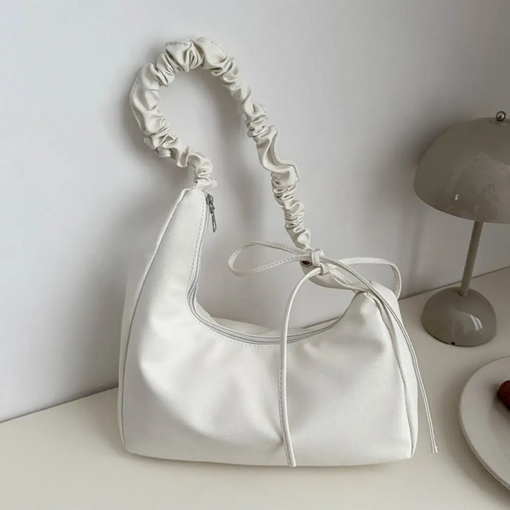 حقيبة كتف مفردة بتصميم مطوي من مادة البوليستر، حقيبة كروس ذات ملمس ناعم، حقيبة إبط ذات سعة كبيرة على الطراز القديم