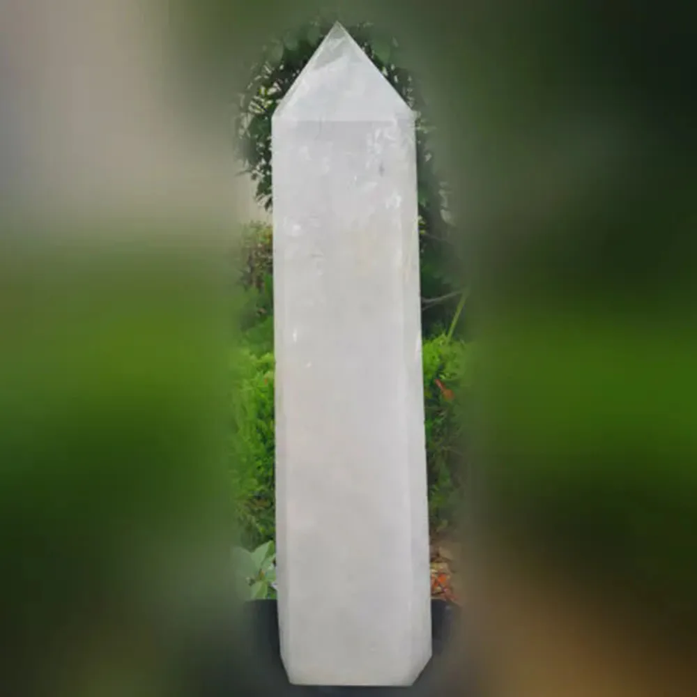 4-4.5kg  natural white crystal pillar quartz wand point Obelisk energy column. Carving. Chakras. Reiki. Christmas gift