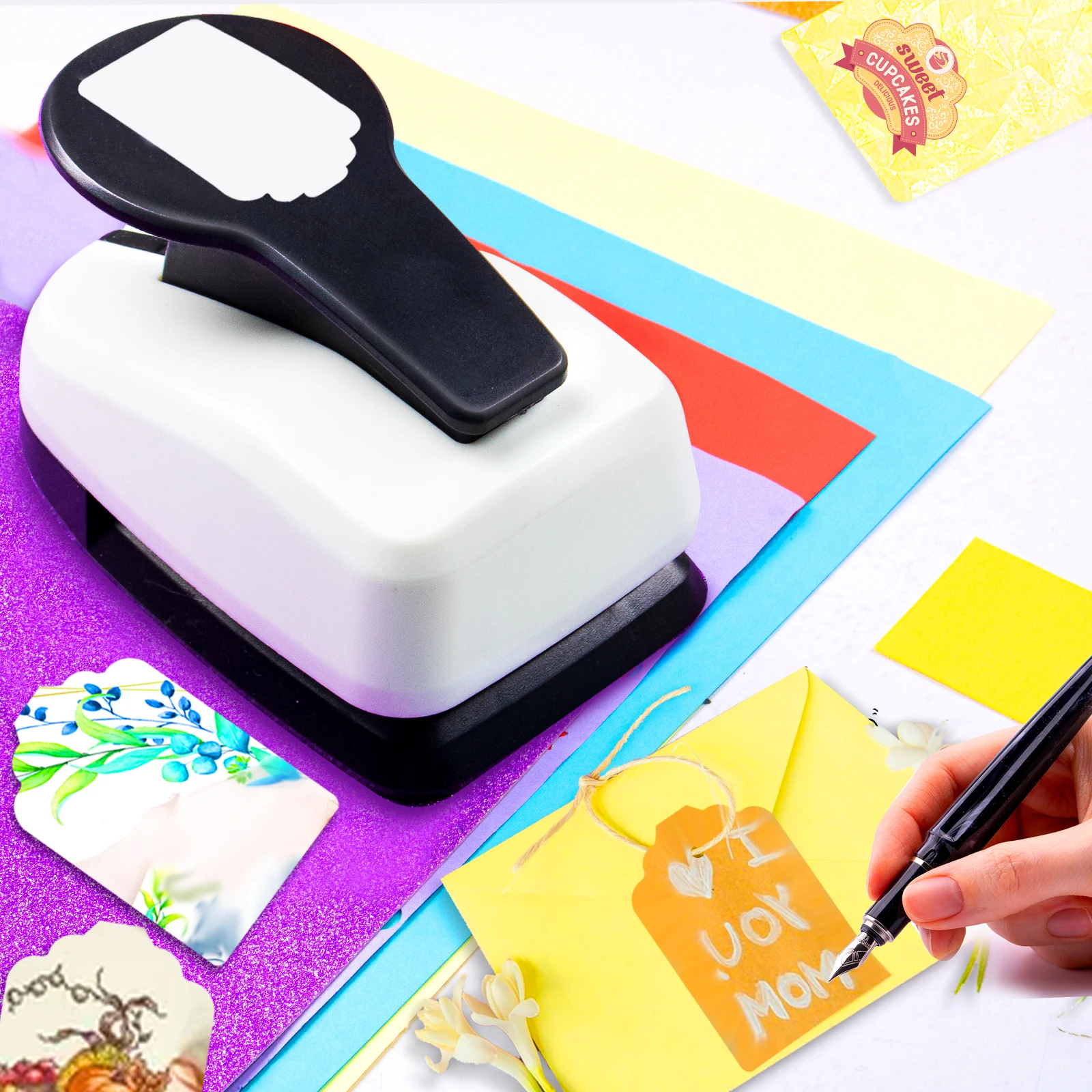 Craft Hole Puncher Tag Tab Puncher Hole Paper Cutter Label 2 cale