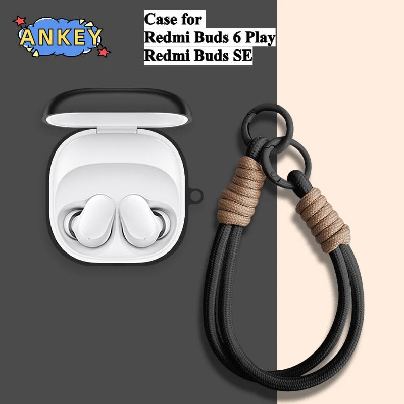 for Redmi Buds 6 Play SE Protective Case Nylon Lanyard Soft Cover Shells Anti Dust Sleeve Hand Rope Strap Accessories