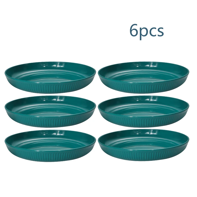 2/4/6pcs Plastic plate Home kitchen Restaurant Buffet dish barbecue plate Snack cake plate Pasta plate can be reused