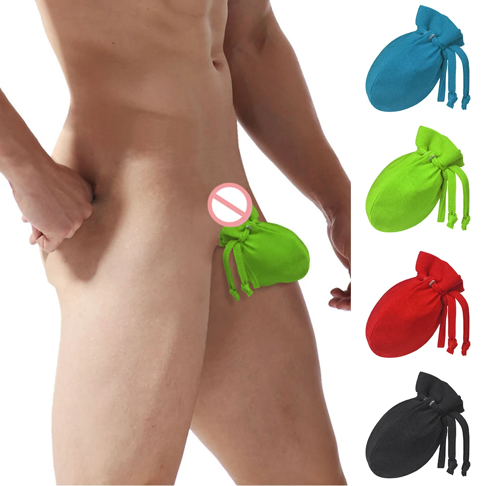 Sexy Pouch Bikini Bag Thong for Men Drawstring Sexy Underwear Gay Erotic Penis Bag Tanga