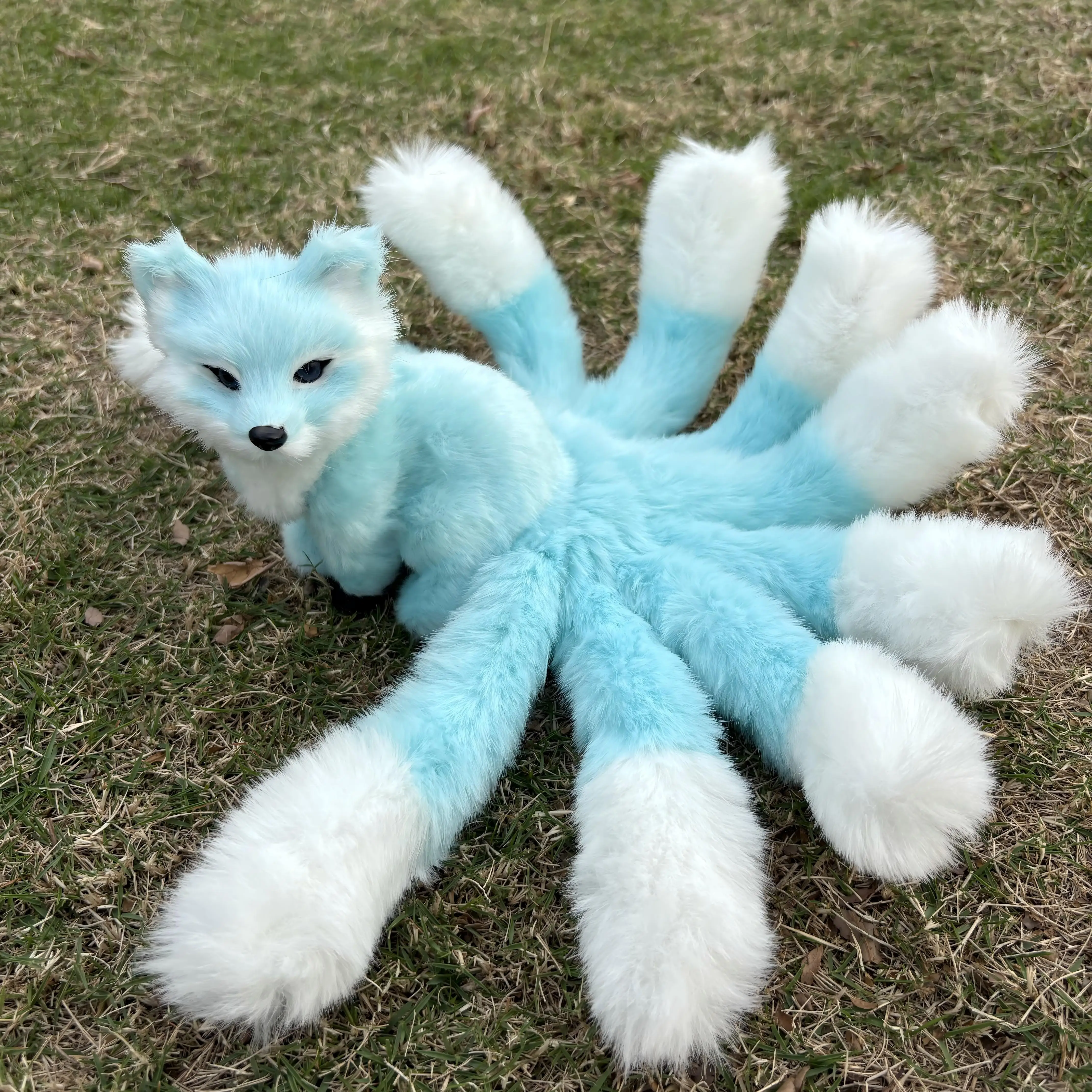 

Плюшевая игрушка с девятихвостой лисой 30 см — мягкая игрушка Kawaii Kitsune, мягкий пушистый декор стола для дома и идеальный подарок для всех возрастов