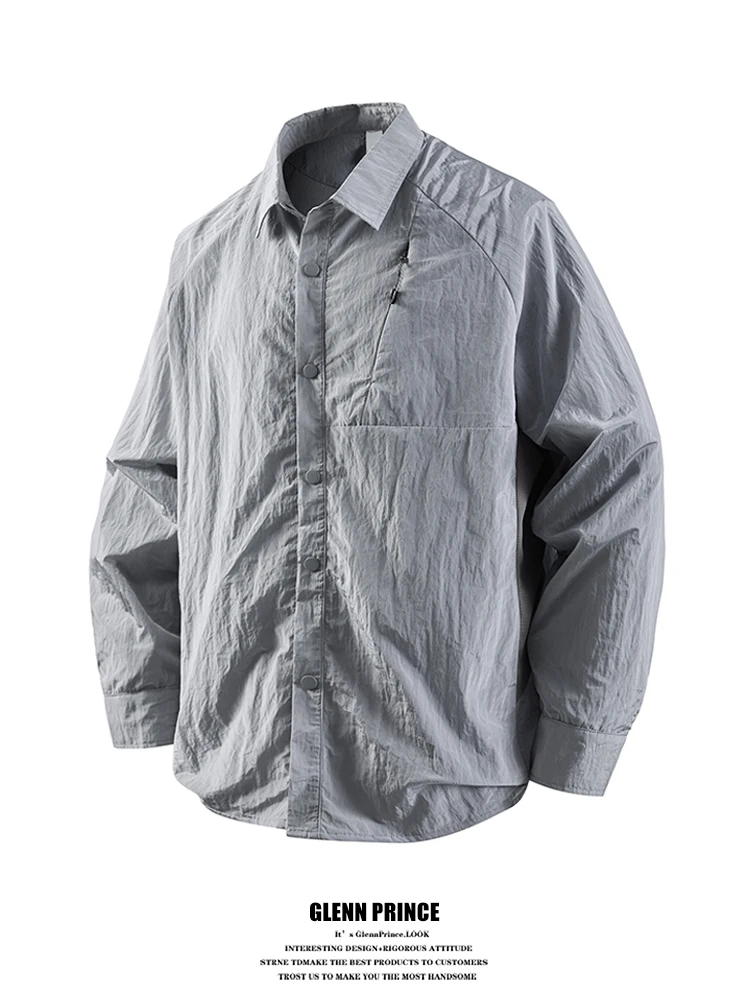 

Мужская функциональная уличная куртка GPstudio American Style из легкого металлического нейлона с защитой от разрывов, с длинными рукавами