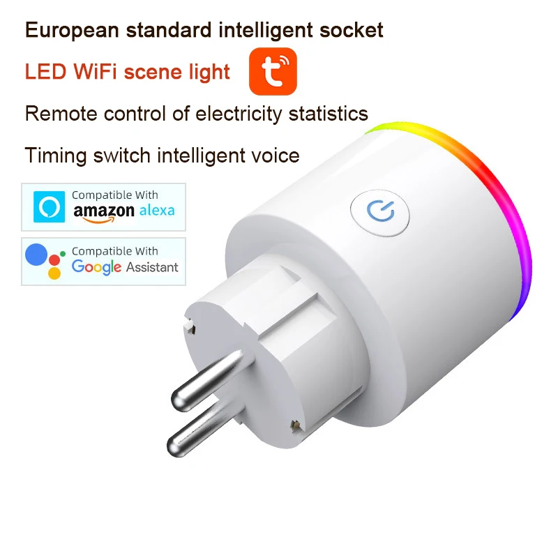 WiFi Smart Plug Outlet Wireless Power Socket Smart Life/Tuya App Remote Control Work with Alexa Google Home No Hub Required