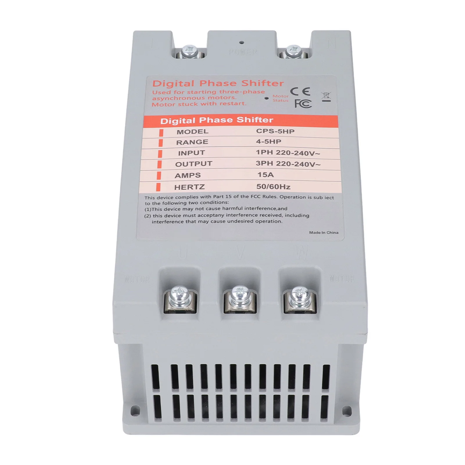Single to 3 Phase Converter Digital Phase Converter 4 to 5 Horsepower 2.2 to 3.7kw 220‑240VAC