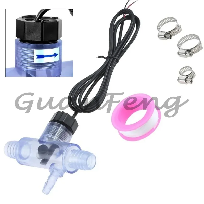 24V 20mm Water Flow Sensor Switch, Complete Assembly Fitting for Spa Hot Tub Heating System Safety Monitoring