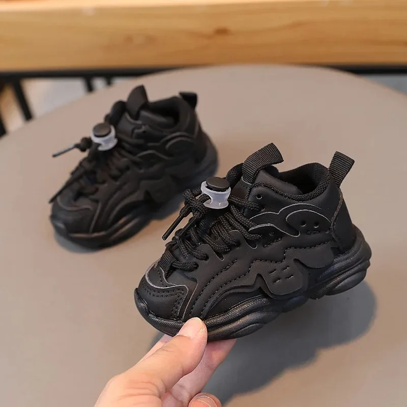 

Children Spring Autumn Baby Soft Soled Breathable Sneakers Children Front Lace Up Toddler Shoes Solid Color Daddy Shoes Non Slip