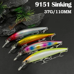 37g 110mm Sinking Minnow Fishing Lures Long Casting Heavy Artificial Baits Pesca Wobblers for Pike Swimbait Jerkbait Equipment