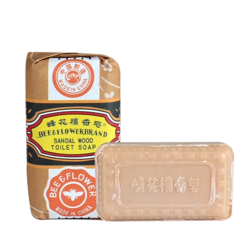 1 Pcs Bee Blossom Sandalwood Soap Travel Essentials Removing Facial Acne and Blackheads Body Cleaning Bath Shower Skin Care