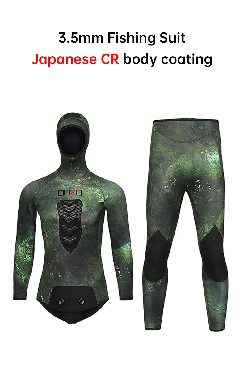 3,5 mm CR Neopren-Tauchanzug mit offenen Zellen, Freitauchanzug, Tarnanzug, Ganzkörperanzug für Herren, zum Schnorcheln, Schwimmen und Speerfischen – Detail 1