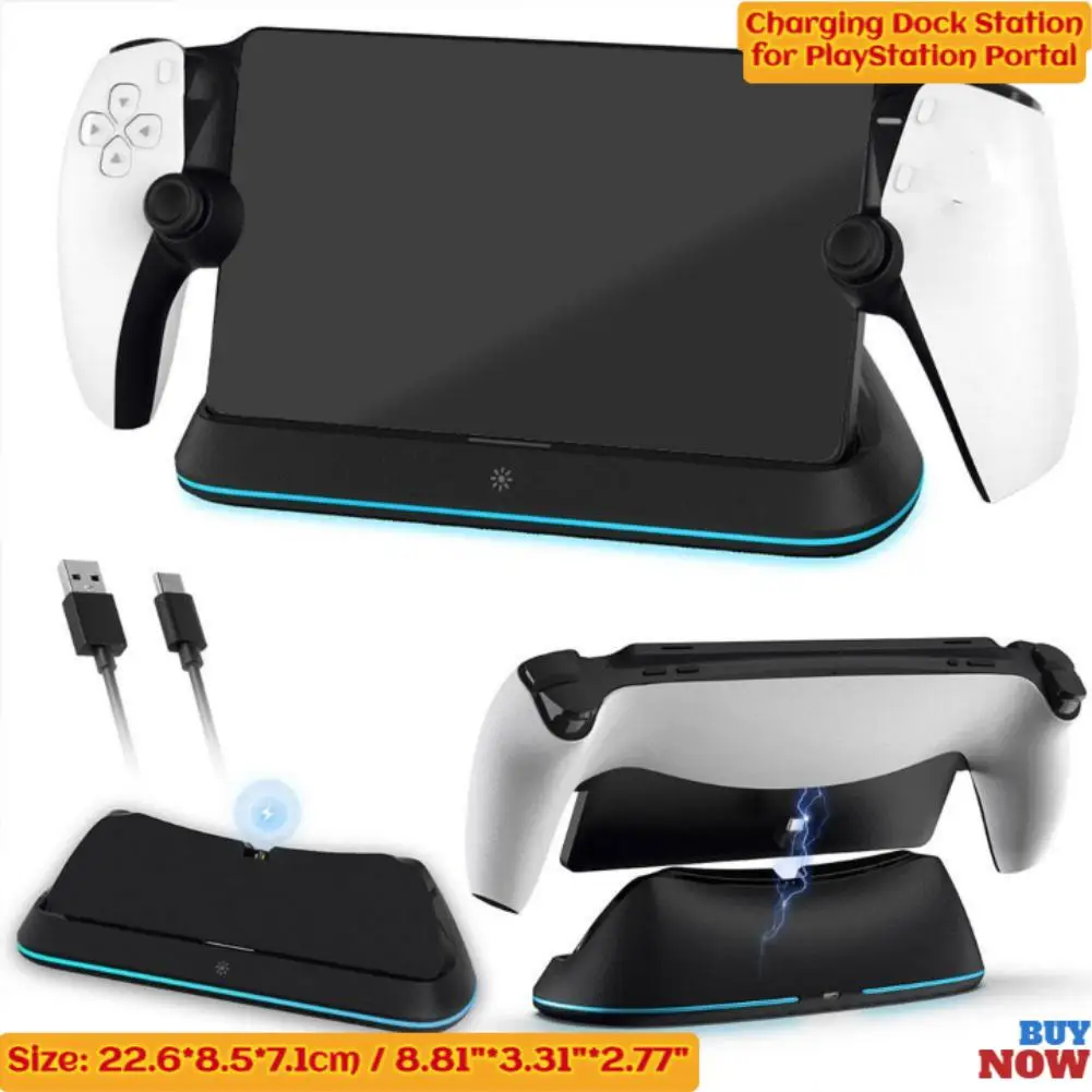 New Charging Dock Station For Playstation Portal Charger Stand For Ps Portal With RGB Light And USB C Charging Cable Tool