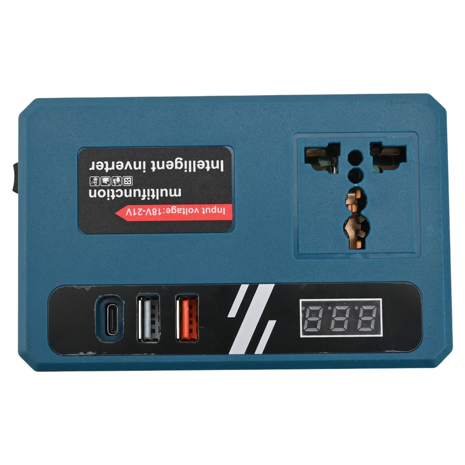 Portable Lithium Inverter with Current Display Transforms DC18V/21V Power into Usable 220V AC for Outdoor Activities