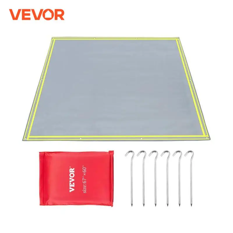 VEVOR 1.7*1.5M Fire Pit Mat Fireproof Camping Stove Grill Blanket Emergency Fiberglass Retardant Campsite Fiberglass Ember Mat