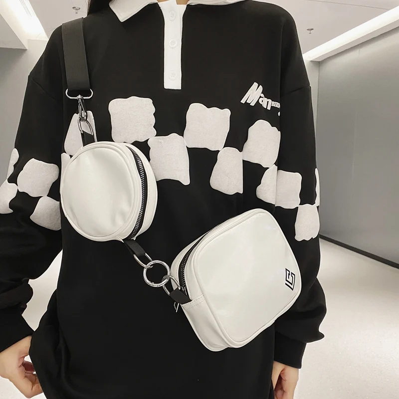 

Fashion Men's 2PCS Crossbody Bags 2023 New Luxury Designer Unisex Messenger Bag Removable Shoulder Bag Male Casual Small Pockets