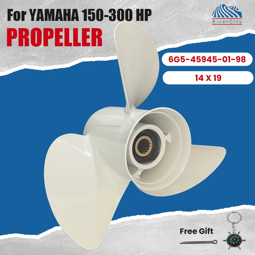 

Marine Engine Outboard Propeller 14 1/2×17 For Yamaha 150/160/170/180/190/200-300hp Boat Aluminum 15 Spline 6G5-45947-01-00