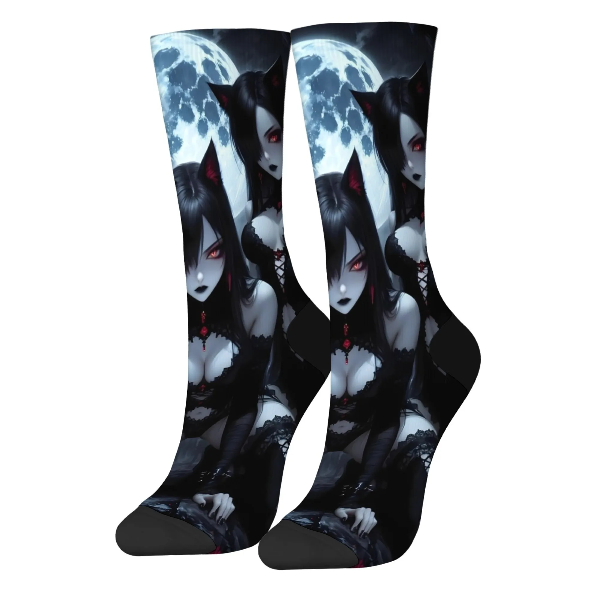 

Dark cat ear sexy girl anime socks unisex novelty happy hip-hop funny socks Harajuku retro style comfortable warm fashion socks