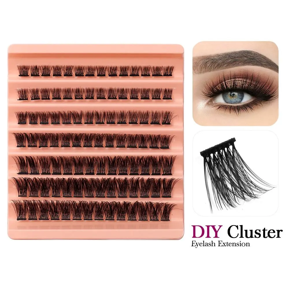 

Mixed Individual Cluster Eyelashes Large Volume Natural 3D Fluffy Single False Eyelashes 8-16mm DIY for 98 Cluster/Box