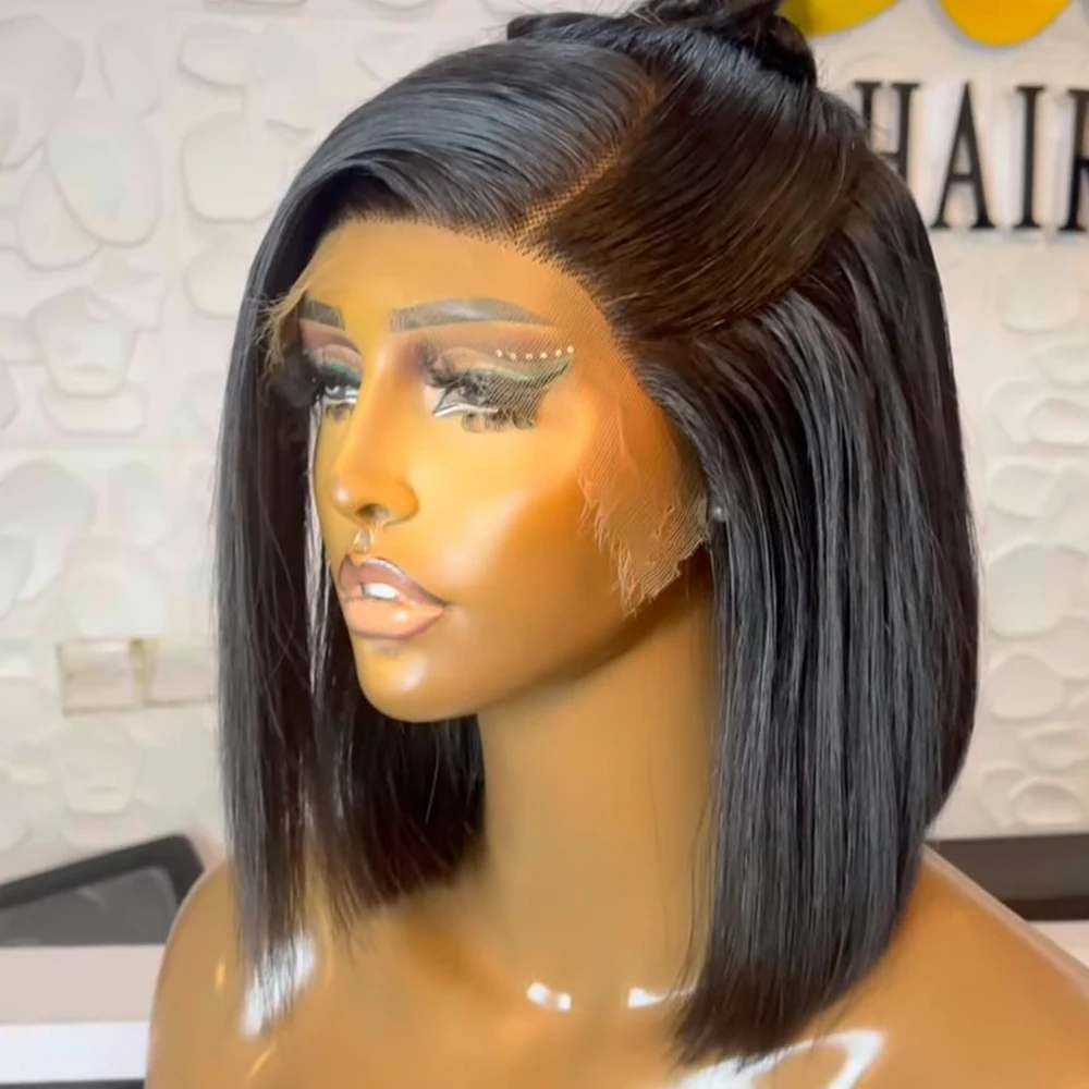 

Парики Wear And Go Bob для женщин Прямой бесклеевой парик Человеческие волосы 250/350 Плотность 8-14 дюймов Готовые к работе 13x6 HD Кружевные фронтальные парики