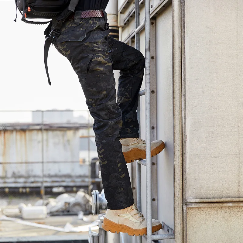 Men's X8 Tactical Checkered Slim Fit Combat Trousers Waterproof Durable Frog Style Outdoor Training Pants
