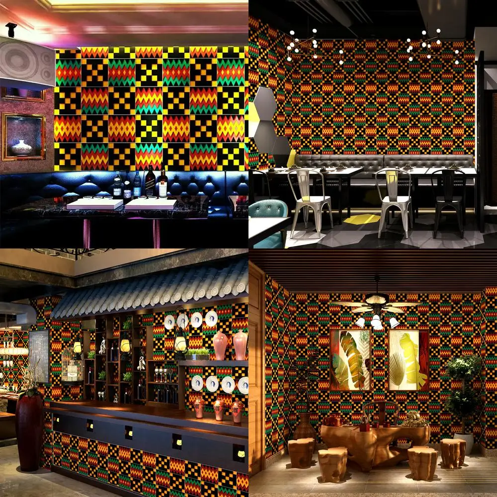 

3D KTV Wallpaper for Bar Room Decoration Theme Geometric Grid Internet Cafe Coffee Restaurant Background Wall Decor