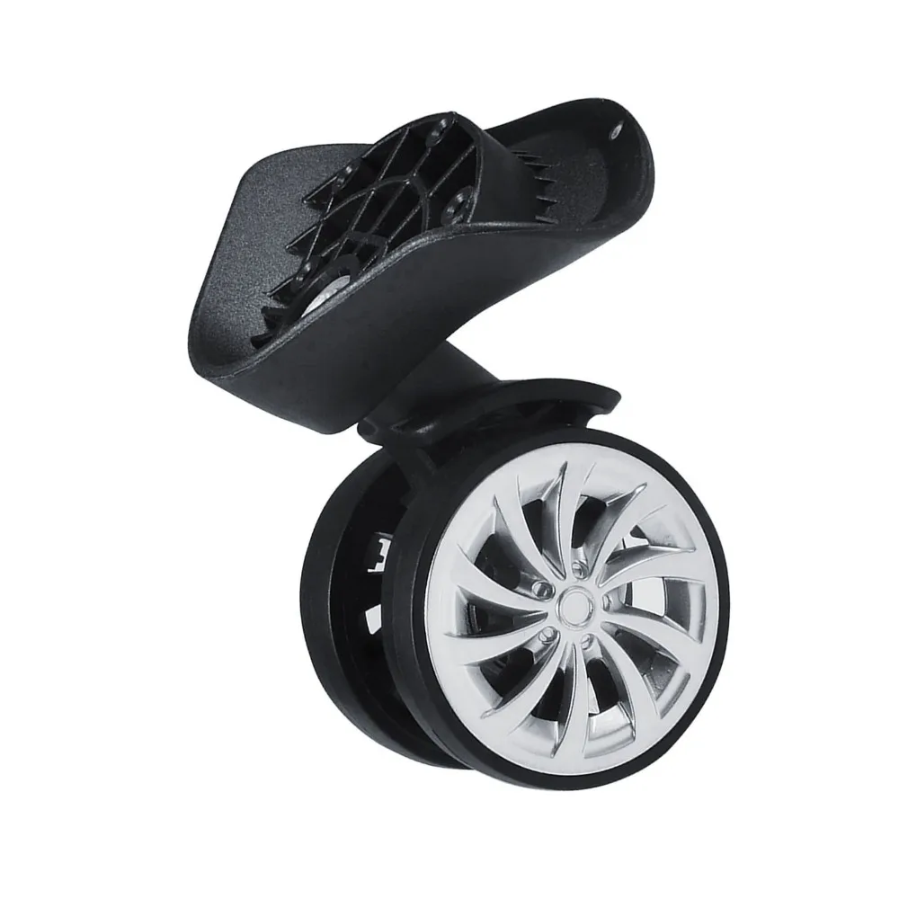 1Pair Durable PP+PET Swivel Wheel Replacement 360 Rotating Black Suitcase Wheels Luggage Wheels Outdoor Use