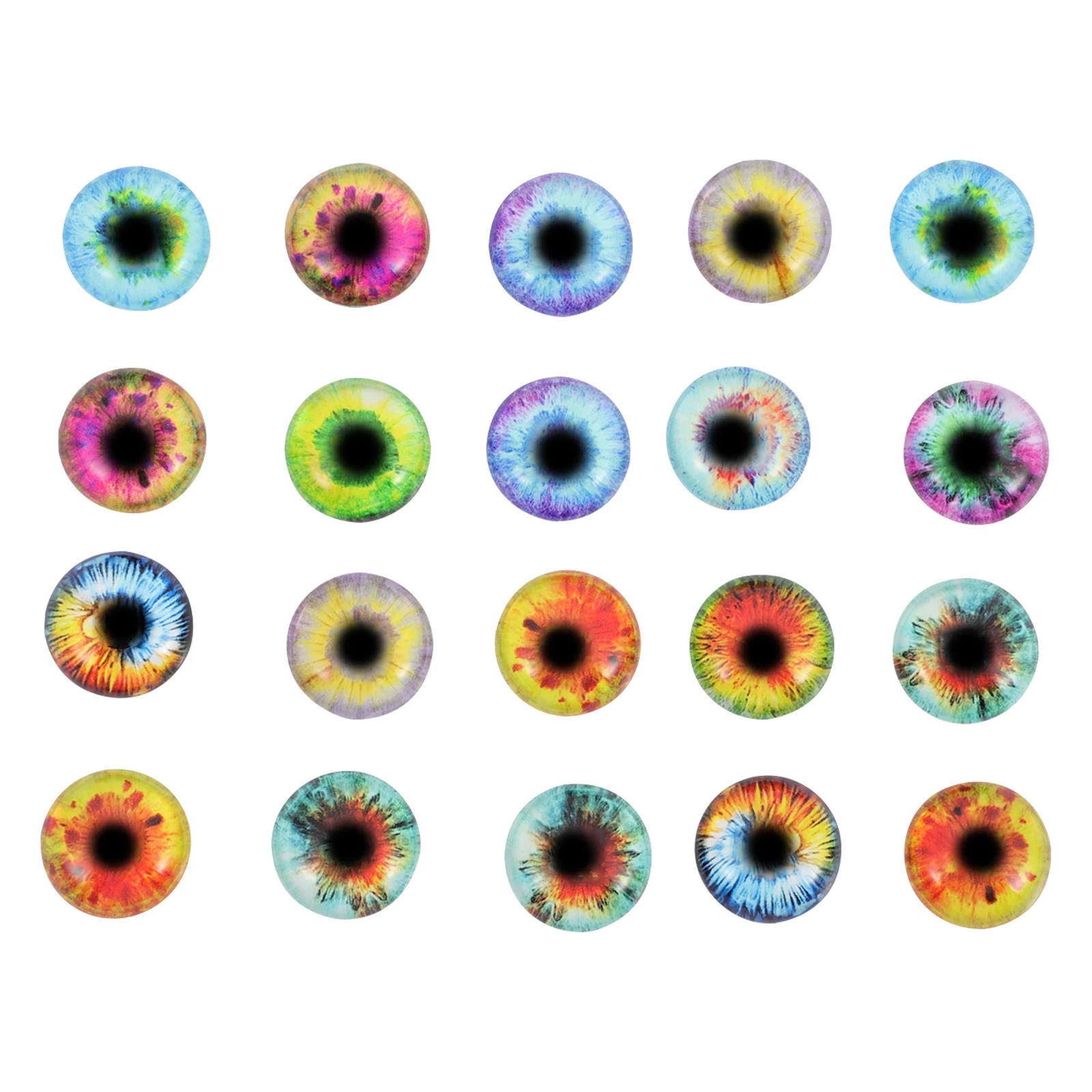 

20Pcs Glass Patch Gems Cabochons Assorted Color Round Charms For Photo Pendant Home Decoration Bulk Jewellery Making Supplies