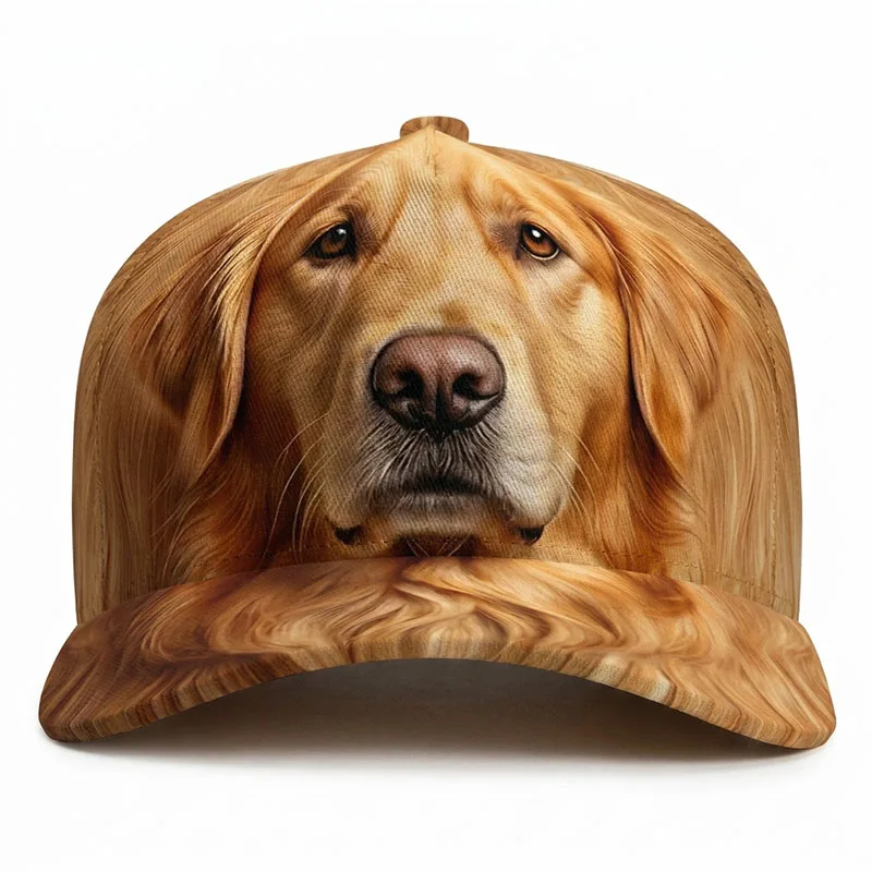 Golden Retriever Dog Baseball Caps Pet Fluffy Puppy Streetwear Hip Hop Canine Hats Trucker Smiling Pup Goldie Gift Driver Peaked