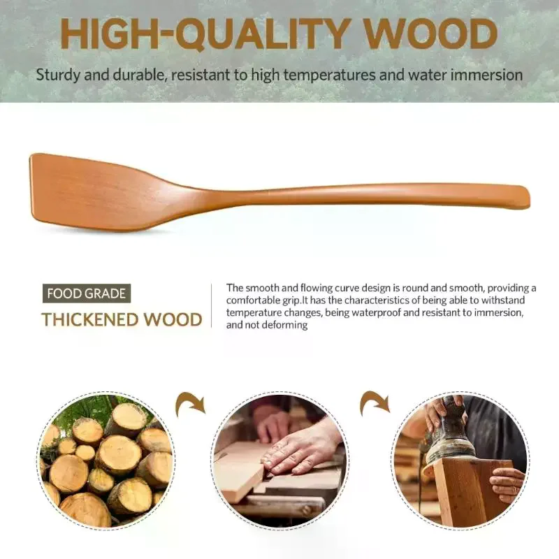 Kitchen Utensils No Stick Wooden Spatula Premium High Heat Wooden Turner Sturdy Versatile Frying Spatula Fried Food